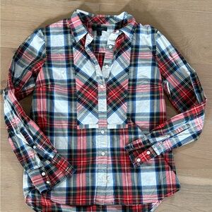 J. Crew snowy stewart tartan plaid button down blouse size 6